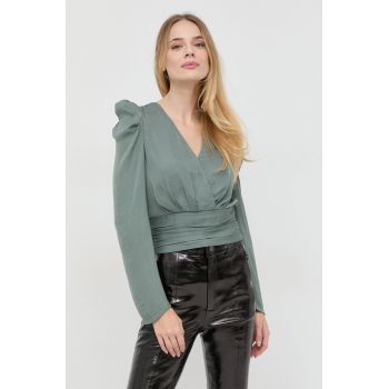 Morgan bluza femei, culoarea verde, neted de firma originala