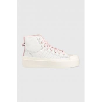 adidas Originals sneakers din piele Nizza Bonega culoarea alb