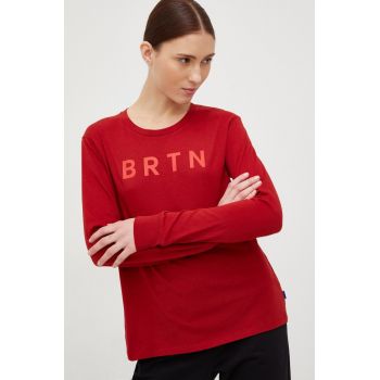 Burton longsleeve din bumbac culoarea rosu ieftin