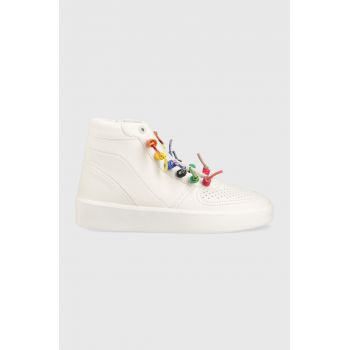 Desigual sneakers Fancy High Laces femei, culoarea alb