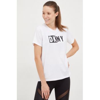 Dkny tricou femei, culoarea alb de firma original