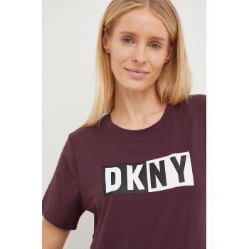 Dkny tricou femei, culoarea violet ieftin