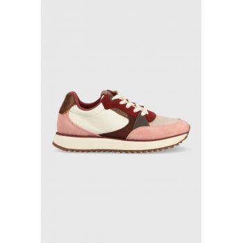 Gant sneakers Bevinda culoarea roz