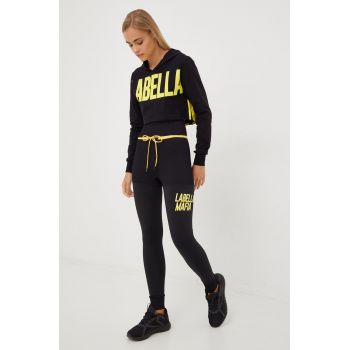 LaBellaMafia leggins de antrenament Fan femei, culoarea negru, cu imprimeu