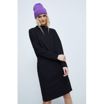 Medicine rochie culoarea negru, midi, oversize