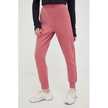 Outhorn pantaloni de trening femei, culoarea roz, neted