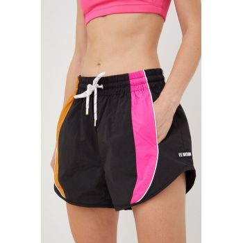P.E Nation pantaloni scurți de alergare Running Track femei, culoarea negru, modelator, medium waist