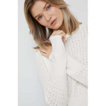 Pepe Jeans pulover din amestec de lana Bitrix femei, culoarea bej, light, cu turtleneck de firma original