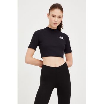 The North Face tricou Gartha femei, culoarea negru, cu turtleneck