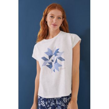 women'secret tricou de pijama Mix & Match culoarea gri
