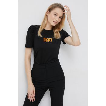 Dkny tricou femei, culoarea negru
