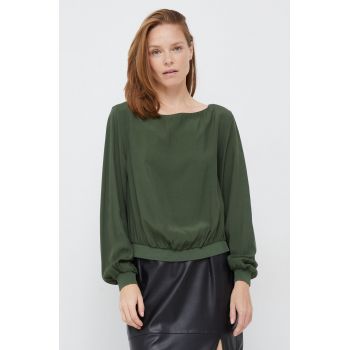 Sisley bluza femei, culoarea verde, neted