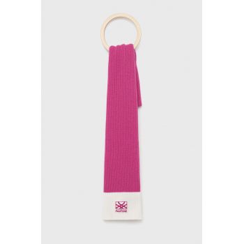 United Colors of Benetton esarfa din amestec de lana culoarea roz, neted