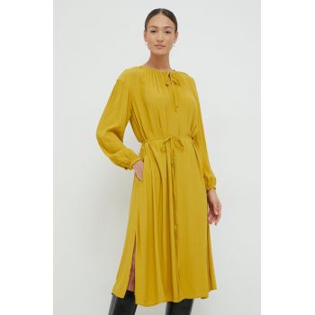 United Colors of Benetton rochie culoarea galben, maxi, oversize
