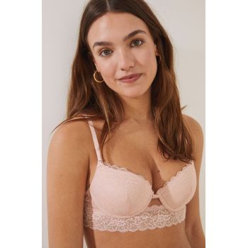 women'secret sutien Cream culoarea roz, dantela, neted de firma original