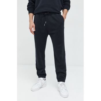 Abercrombie & Fitch pantaloni de trening barbati, culoarea negru, neted