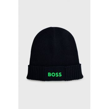 BOSS caciula din amestec de lana Boss Athleisure culoarea albastru marin,