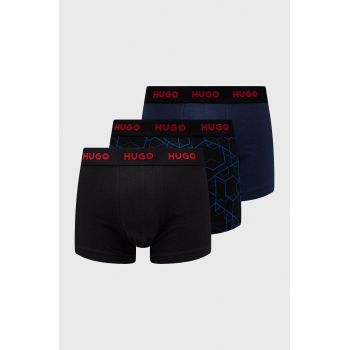 HUGO boxeri (3-pack) barbati, culoarea albastru marin