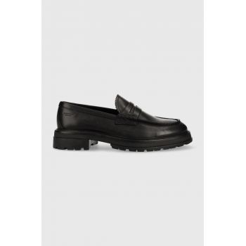 Vagabond mocasini de piele Johnny 2.0 barbati, culoarea negru