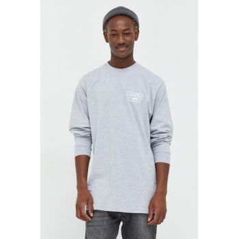 Vans longsleeve barbati, culoarea gri, cu imprimeu