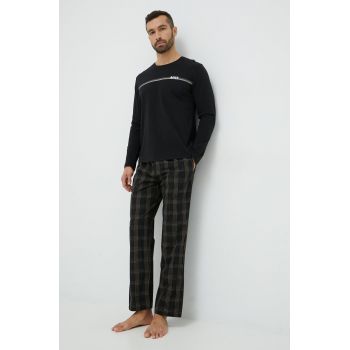 BOSS pijama barbati, culoarea negru, modelator