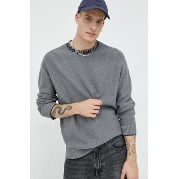 HUGO pulover de bumbac bărbați, culoarea gri, light 50474813 de firma original
