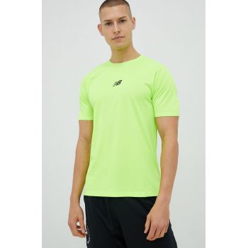 New Balance tricou de alergare Impact Run culoarea verde, cu imprimeu
