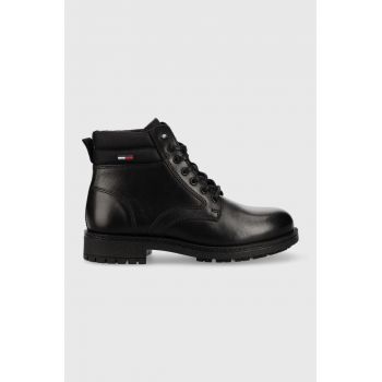 Tommy Jeans bocanci Classic Short Lace Up Boot barbati, culoarea negru