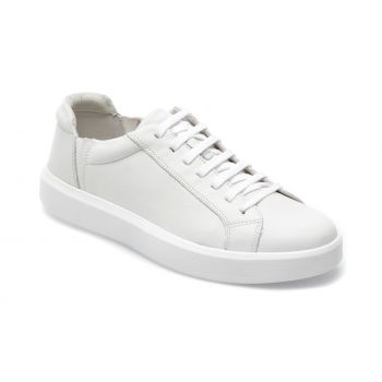Pantofi sport GEOX albi, U26EAB, din piele naturala