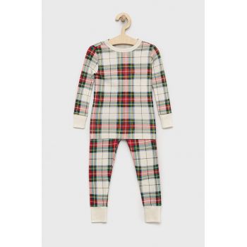 GAP pijamale de bumbac pentru copii culoarea bej, modelator