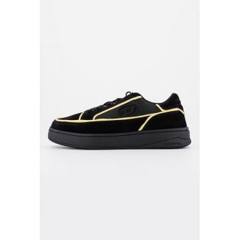 Pantofi sport de piele intoarsa cu insertii de plasa