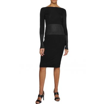 Rochie bodycon slim fit cu model colorblock