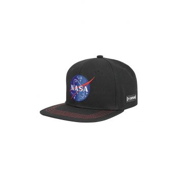 Capslab șapcă de baseball din bumbac X Nasa culoarea negru, cu imprimeu