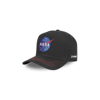 Capslab caciula de bumbac pentru copii X Nasa culoarea negru, cu imprimeu