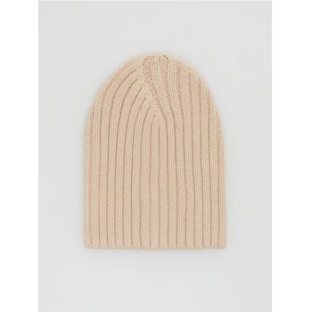 Reserved - Căciulă din tricot striat - Bej
