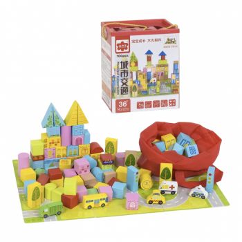 Cutie cu 100 de cuburi de constructie Orasul, cu sortator de forme