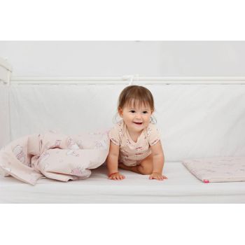 Lenjerie de pat pentru copii 4 piese Ursuletul Martinica roz 70x110 cm 110x125 cm