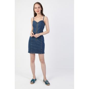 Rochie de denim cu decolteu sweetheart