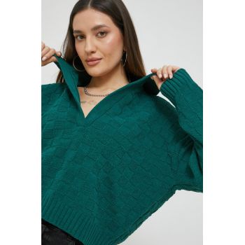 Abercrombie & Fitch pulover femei, culoarea verde,