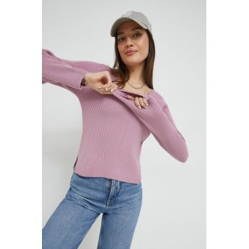 Abercrombie & Fitch pulover femei, culoarea violet, light ieftin Abercrombie & Fitch pulover femei, culoarea violet, light ieftin