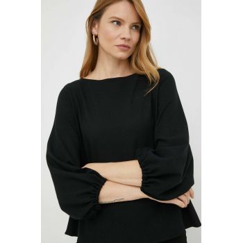 BOSS bluza femei, culoarea negru, neted