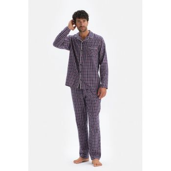 Pijama de bumbac in carouri la reducere