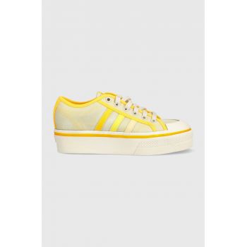 adidas Originals tenisi Nizza Platform femei, culoarea verde