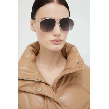 Burberry ochelari de soare femei, culoarea auriu de firma originali