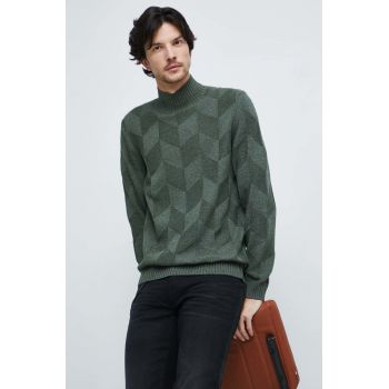 Medicine pulover barbati, culoarea verde, cu turtleneck