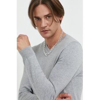 Superdry pulover barbati, culoarea gri, light de firma original