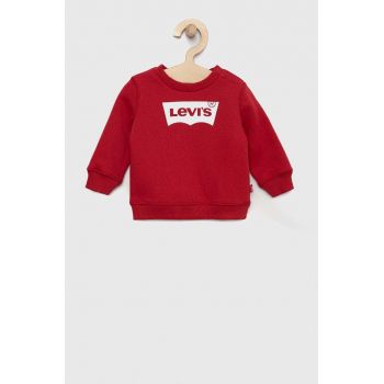 Levi's hanorac de bumbac pentru copii culoarea rosu, cu imprimeu