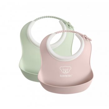 BabyBjorn - Set 2 bavete, Powder Green/Powder Pink