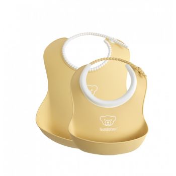 BabyBjorn Set 2 bavete – Baby Feeding Set Powder yellow