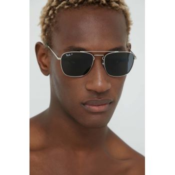 Ray-Ban ochelari de soare bărbați, culoarea argintiu de firma originali